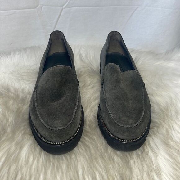 Paul Green Ariana Grey Suede Lug Sole Slip On Shoes Sz US 7.5 - Picture 2 of 7